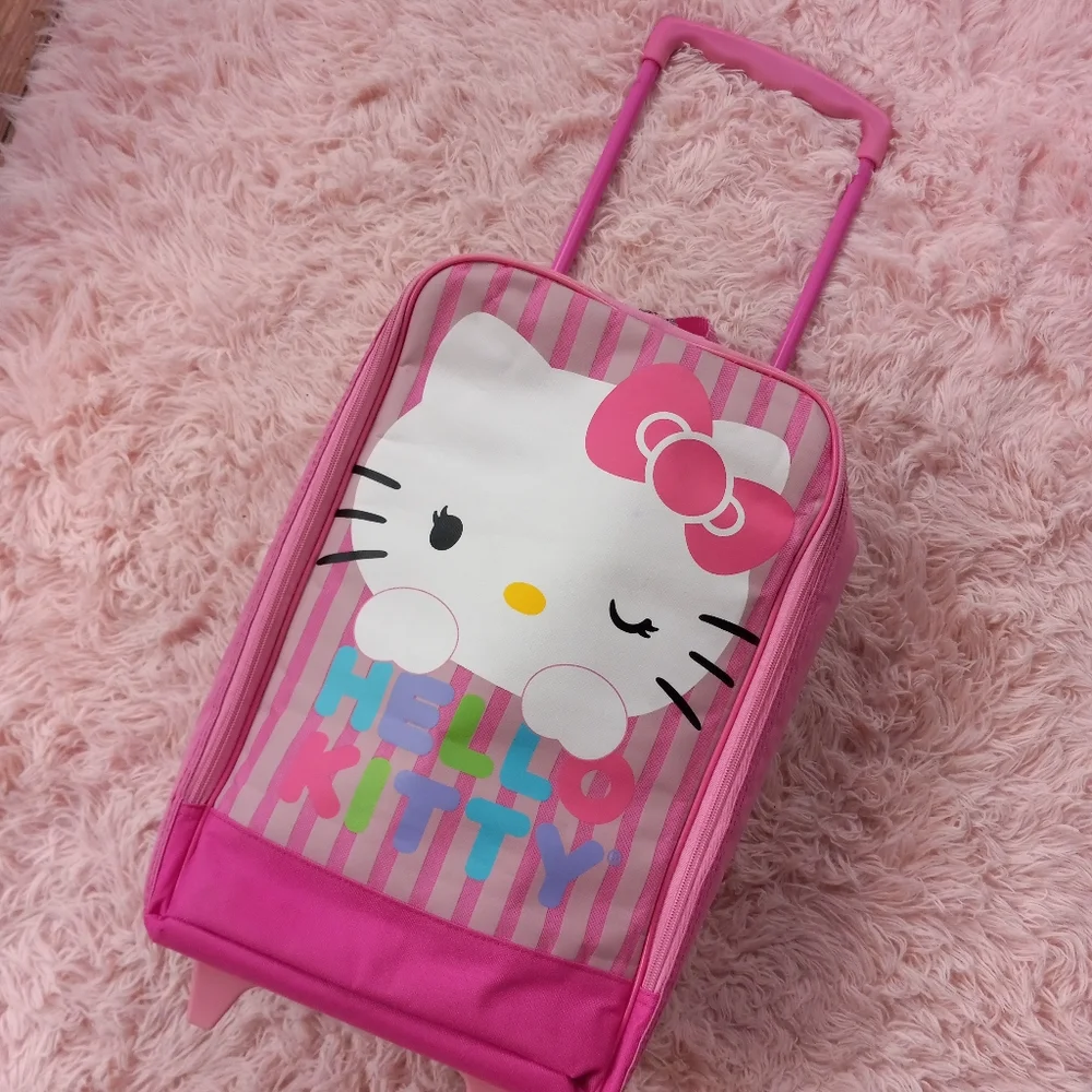 Hello kitty suitcase on wheels! Y2k kawaii AF vintage piece! EUC! - Picture 1 of 15